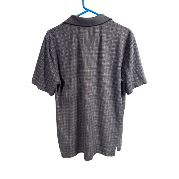 David Taylor Collection Mens Gray Plaid Polo Shirt M - Picture 2 of 5